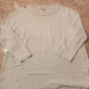 Eileen Fisher Light Blue Linen Blend Blouse